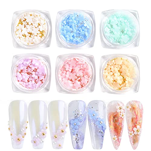 6 Box 3D Blumen Nagelkunst Charms, Acryl Blumen Nagel Strass mit Gold und Silberperlen Ornamenten, Nagel Edelsteine, Nagel Zubehör für Mädchen, Frauen, DIY Nageldesign, Basteldekoration… 6 Box 3D Blumen Nagelkunst Charms, Acryl Blumen Nagel Strass mit Gold und Silberperlen Ornamenten, Nagel Edelsteine, Nagel Zubehör für Mädchen, Frauen, DIY Nageldesign, Basteldekoration… von Suxgumoe