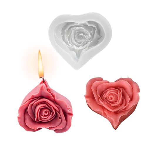 Blumen Kerzenform Silikon, 3D Rose Silikonform Gießen Formen, DIY Kerzengießformen für Sojawachs, Bienenwachs, Aromatherapie, Schokolade Blumen Kerzenform Silikon, 3D Rose Silikonform Gießen Formen, DIY Kerzengießformen für Sojawachs, Bienenwachs, Aromatherapie, Schokolade von Suxgumoe