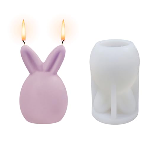 Ostern Kaninchen Silikonformen, 3D Silikonformen Gießformen Osterhase, Hase Ostern Kerzengießformen for DIY Kerzen Sojawachs Kerzen Handwerk (Kaninchenkopfform A) von Suxgumoe