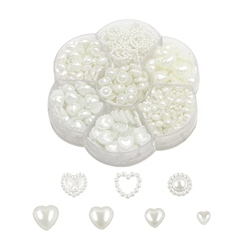 Weiße Perlen, Herz-Nagel-Charms, 460 Stück, verschiedene Größen, runde Nagelperlen, flache Rückseite, Nageldekoration für Maniküre, DIY, Handwerk, Schmuckzubehör Weiße Perlen, Herz-Nagel-Charms, 460 Stück, verschiedene Größen, runde Nagelperlen, flache Rückseite, Nageldekoration für Maniküre, DIY, Handwerk, Schmuckzubehör von Suxgumoe