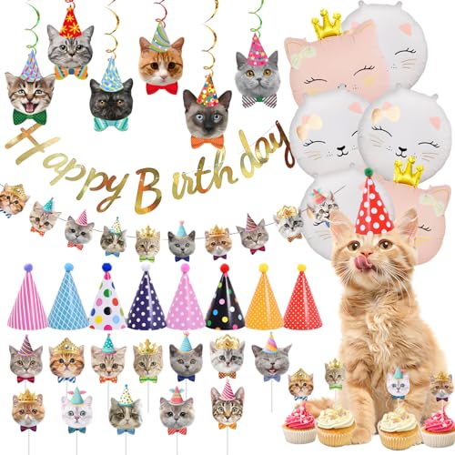 32 Stück Katzen Geburtstag Deko Verschiedene Arten von Niedlichen Katzen Deko Geburtstag Inklusive Tortendeko Katzen für Kinder- und Haustiergeburtstage Katzenpartys und Viele Andere Anlässe 32 Stück Katzen Geburtstag Deko Verschiedene Arten von Niedlichen Katzen Deko Geburtstag Inklusive Tortendeko Katzen für Kinder- und Haustiergeburtstage Katzenpartys und Viele Andere Anlässe von Suynauetev