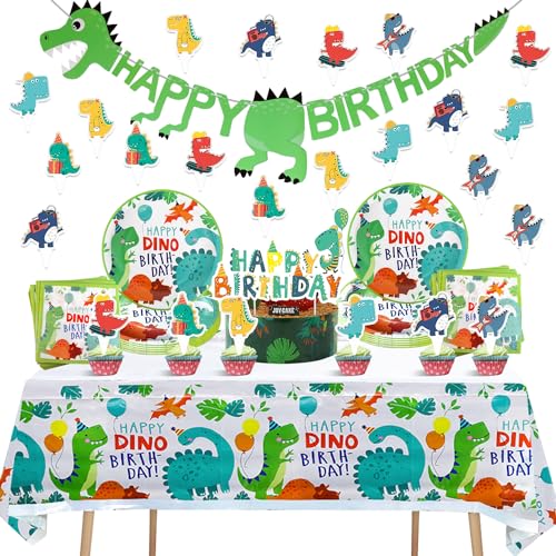 57 Stück Dino Geburtstag Deko Dino Deko Kindergeburtstag Muffin Deko Dino Party Kindergeburtstag Dinosaurier Geburtstag Deko Dino Geburtstag Pappteller Geburtstag Dino Party Platz für 10 Gäste von Suynauetev