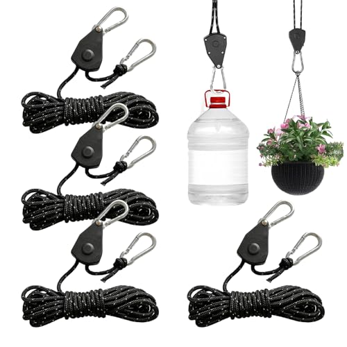 G-054 4 Stück 1/8 Abspannseile Camping Seilratsche Zeltschnur mit Spanner Abspannseile Seilspanner Abspannseil Ratchet Hangers Bewehrung Selbstsichernd Frei Einstellbar in der Länge 5 Meter (Schwarz) G-054 4 Stück 1/8 Abspannseile Camping Seilratsche Zeltschnur mit Spanner Abspannseile Seilspanner Abspannseil Ratchet Hangers Bewehrung Selbstsichernd Frei Einstellbar in der Länge 5 Meter (Schwarz) von Suynauetev