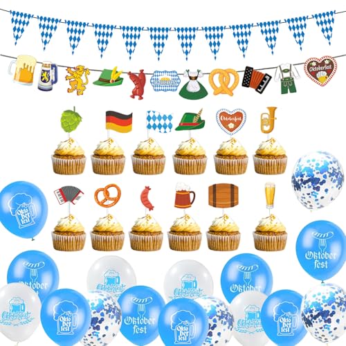 Oktoberfest Deko Deko Oktoberfest Party Wimpelkette Cake Topper Oktoberfestblume Luftballons für Party Indoor und Outdoor Dekoration Oktoberfest Deko Deko Oktoberfest Party Wimpelkette Cake Topper Oktoberfestblume Luftballons für Party Indoor und Outdoor Dekoration von Suynauetev