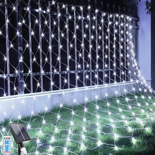 2 x 3 Meter 192 LED-Solarnetz-Lichter, Outdoor-Netz-Licht für Büsche, wasserdichte Gartenlichter, solarbetrieben mit Fernbedienung, 8 Beleuchtungsmodi für Dachfenster, Zuhause, Party, Osterdekoration 2 x 3 Meter 192 LED-Solarnetz-Lichter, Outdoor-Netz-Licht für Büsche, wasserdichte Gartenlichter, solarbetrieben mit Fernbedienung, 8 Beleuchtungsmodi für Dachfenster, Zuhause, Party, Osterdekoration von Suyoo