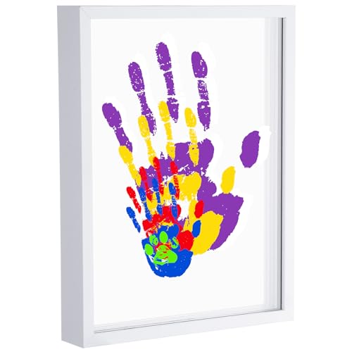 Suzile 5-lagiges Familien-Handabdruck-Set, DIY-Handabdruck, Holzrahmen mit transparenten Acrylplatten, Farbtöpfe mit 6 Farben, Pinselstift, Familiengeschenke für neue und werdende Eltern, Kinder, Suzile 5-lagiges Familien-Handabdruck-Set, DIY-Handabdruck, Holzrahmen mit transparenten Acrylplatten, Farbtöpfe mit 6 Farben, Pinselstift, Familiengeschenke für neue und werdende Eltern, Kinder, von Suzile