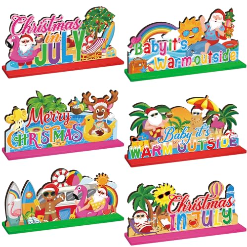 Suzile 6 Stück Weihnachten im Juli Tischdekoration Juli Sommer Tischdekoration Schilder Weihnachtsmann Flamingo Palme Thema Strand Party Dekorationen Home Tisch Desktop Favors Supplies (Weihnachten im Suzile 6 Stück Weihnachten im Juli Tischdekoration Juli Sommer Tischdekoration Schilder Weihnachtsmann Flamingo Palme Thema Strand Party Dekorationen Home Tisch Desktop Favors Supplies (Weihnachten im von Suzile