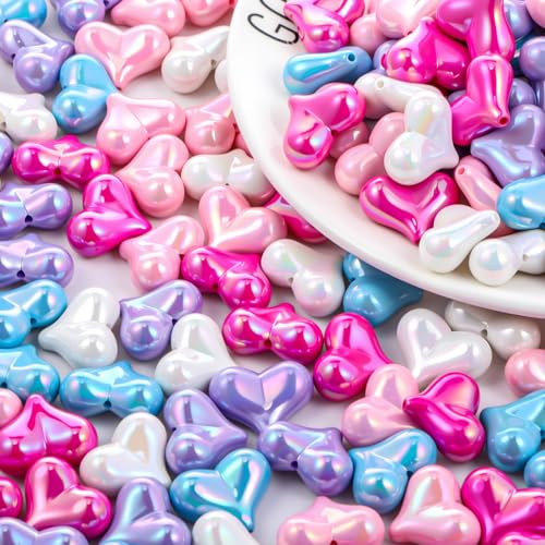 Suzile Acryl-Herzperlen, 22 mm, bunte Glasperlen für Haare, Armbänder, Halsketten, Schmuck, Schlüsselanhänger, Basteln, Geburtstagsgeschenke, einfarbig, UV-beschichtet, mehrfarbig, 100 Stück Suzile Acryl-Herzperlen, 22 mm, bunte Glasperlen für Haare, Armbänder, Halsketten, Schmuck, Schlüsselanhänger, Basteln, Geburtstagsgeschenke, einfarbig, UV-beschichtet, mehrfarbig, 100 Stück von Suzile