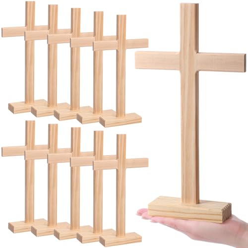 Suzile Holzkreuze zum Basteln, unlackiertes Holz, Tischkreuz, Krippe, stehendes Kreuz, Mittelstücke für Weihnachten, Ostern, Kirche, Sonntag, Erstkommunion, Taufe, Dekoration, 10 Stück Suzile Holzkreuze zum Basteln, unlackiertes Holz, Tischkreuz, Krippe, stehendes Kreuz, Mittelstücke für Weihnachten, Ostern, Kirche, Sonntag, Erstkommunion, Taufe, Dekoration, 10 Stück von Suzile