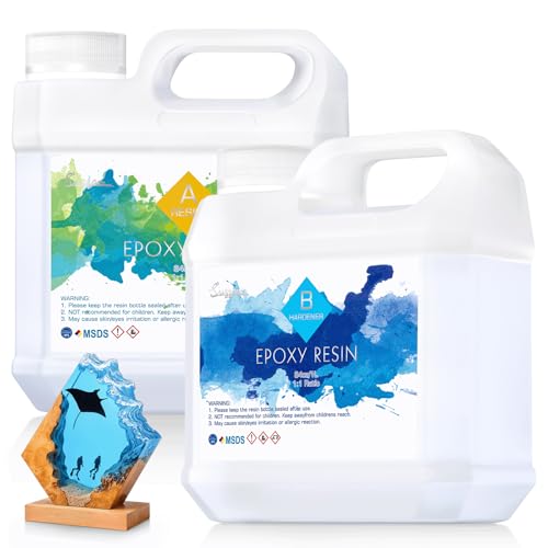 Epoxidharz 2000ml/68oz Kristallklar, ungiftig– Hochglanz und UV-beständig Epoxy Resin für Holz, Schmuckherstellung, Restauration, selbstnivellierendes Gießharz für Anfänger und DIY Harzkunstprojekte von Suzzam