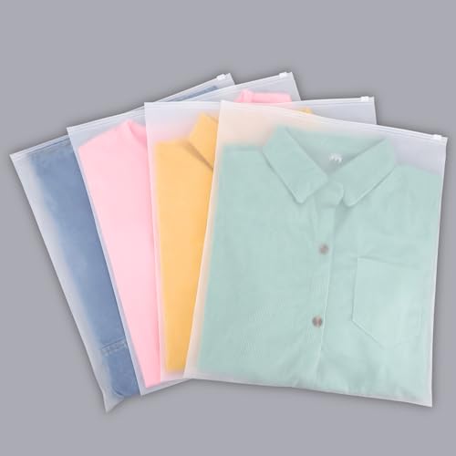 Svaldo Kleiderbeutel, 50 Stück 35 * 40cm Zip Beutel Groß, Gefrostetem Zip Tüten, Wasserdichte und Wiederverwendbar, Aufbewahrungsbeutel für Verpackung T-Shirt (Ohne Entlüftungsöffnungen) von Svaldo