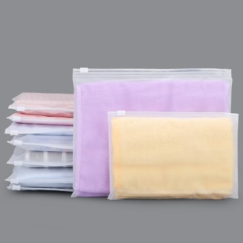 Svaldo Mattierte Reißverschlussbeutel, 100 Stück, 20 x 14 cm, Polybeutel für Versand, Reise-Druckverschlussbeutel, wasserdichte Kunststoff-Verpackungsbeutel für Socken, Unterhosen, Schmuck, Make-up, 3 von Svaldo