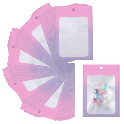 Svaldo Wiederverschließbare Beutel für kleine Unternehmen, 100 Stück, kleine Probenbeutel für Schmuck, Halskette, Armband, Lipgloss-Verpackung, 9,5 x 12 cm, 3 mm von Svaldo