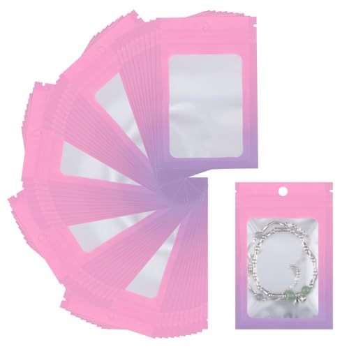 Svaldo Wiederverschließbare Mylar-Beutel mit Fenster, 100 Stück, kleine wiederverschließbare Beutel für kleine Unternehmen, Probe, Schmuck, Armbandverpackung, 7,5 x 10 cm, 3 mm von Svaldo