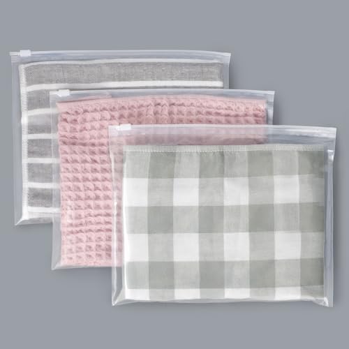 Svaldo Zip Beutel Kleidung, 50 Stück 25.5 * 20.5cm Transparente Gleitverschlussbeutel, Kleidertaschen Reise, für Aufbewahren & Verstauen (Ohne Entlüftungsöffnungen) von Svaldo