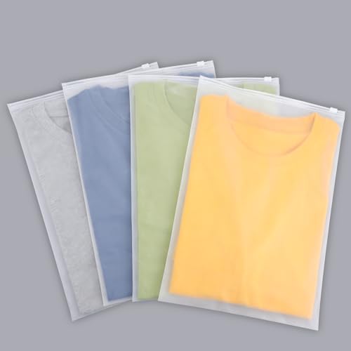 Svaldo Zip Beutel Klein, 50 Stück 25 * 35cm Zip Beutel für Kleidung, Gefrostetem Beutel Wasserdicht, Plastiktasche mit Reißverschluss für Unterwäsche Kosmetik (Ohne Entlüftungsöffnungen) von Svaldo