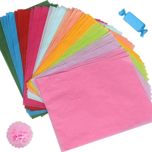 100 Blatt Seidenpapier, 21 x 30 cm, Seidenpapier, bunte Verpackung, Seidenpapier für Pompons, DIY und kreative Hobbys (10 Farben) von Svalor