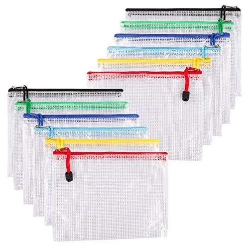 12 Stück A5 PVC-Taschen mit Reißverschluss, Kunststoff, wasserdichte PVC-Netztasche mit Reißverschluss, Dokumentenmappe für Dokumente 12 Stück A5 PVC-Taschen mit Reißverschluss, Kunststoff, wasserdichte PVC-Netztasche mit Reißverschluss, Dokumentenmappe für Dokumente von Svalor