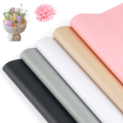 200 Blatt Seidenpapier, 20 x 29 cm, Seidenpapier, bunte Verpackung, Schwarz, Weiß, Rosa usw., Seidenpapier, für DIY, Dekoration und kreative Hobbys (5 Farben) von Svalor