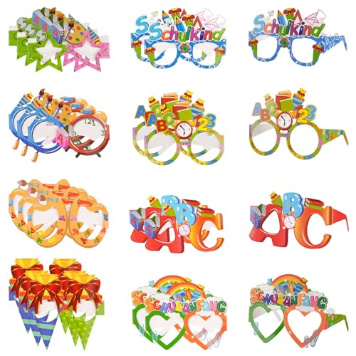 24 Stück Schulanfang Brille Set, Bunt Deko Party Brillen, Schulanfang Brille für Kinder, Schulkind Brille, Einschulung Schuleinführung Partybrillen, für Schulanfang Deko usw. 24 Stück Schulanfang Brille Set, Bunt Deko Party Brillen, Schulanfang Brille für Kinder, Schulkind Brille, Einschulung Schuleinführung Partybrillen, für Schulanfang Deko usw. von Svalor
