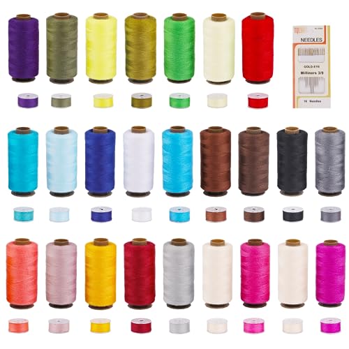 Nähgarn für Nähmaschine, Nähgarn Set Enthalten 25 Spulen 400 Yard/Rolle, 25 Spulen 50 Yard/Rolle mit Nähgarn-Box, und 16 Stück Nadeln, Polyester Nähmaschinengarn für Nähmaschine(25 Farben) Nähgarn für Nähmaschine, Nähgarn Set Enthalten 25 Spulen 400 Yard/Rolle, 25 Spulen 50 Yard/Rolle mit Nähgarn-Box, und 16 Stück Nadeln, Polyester Nähmaschinengarn für Nähmaschine(25 Farben) von Svalor