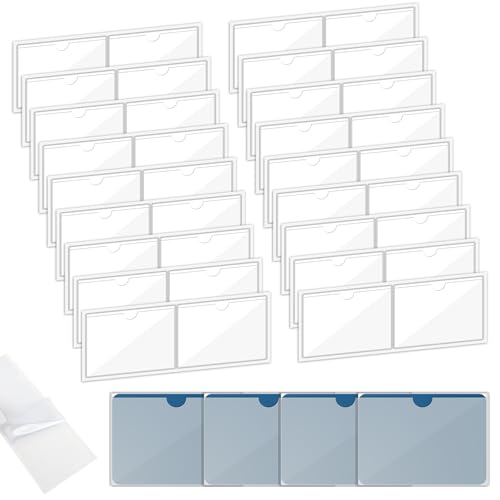 40 Stück Etikettenhalter Selbstklebend, 9.5x13.5cm Etikettenhalter, Visitenkartentaschen Selbstklebend, Transparent Visitenkartenhüllen zum Einkleben, für Organisieren und Sortieren 40 Stück Etikettenhalter Selbstklebend, 9.5x13.5cm Etikettenhalter, Visitenkartentaschen Selbstklebend, Transparent Visitenkartenhüllen zum Einkleben, für Organisieren und Sortieren von Svalor