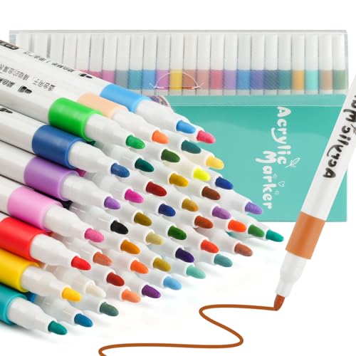 48 Farben Acrylstifte für Steine Zum Bemalen, Bunt Steine Bemalen Stifte, Stifte Steine Bemalen Wasserfest, Acrylic Paint Marker Glasmalstifte Multimarker für Basteln DIY Leinwand, Holz 48 Farben Acrylstifte für Steine Zum Bemalen, Bunt Steine Bemalen Stifte, Stifte Steine Bemalen Wasserfest, Acrylic Paint Marker Glasmalstifte Multimarker für Basteln DIY Leinwand, Holz von Svalor
