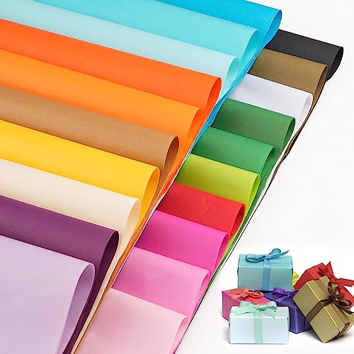 60 Blatt Seidenpapier, 70 x 50 cm, Geschenkpapier, Seidenpapier, bunte Verpackung, für DIY und kreative Freizeit (20 Farben) von Svalor