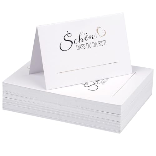60 Stück Tischkarten,Tischkarten Hochzeit Schön dass du da bist,110x85mm Platzkarten Tischdekoration Namenskarten zum selbst Beschriften,für Hochzeit Geburtstag Konfirmation Kommunion Taufe Feier 60 Stück Tischkarten,Tischkarten Hochzeit Schön dass du da bist,110x85mm Platzkarten Tischdekoration Namenskarten zum selbst Beschriften,für Hochzeit Geburtstag Konfirmation Kommunion Taufe Feier von Svalor