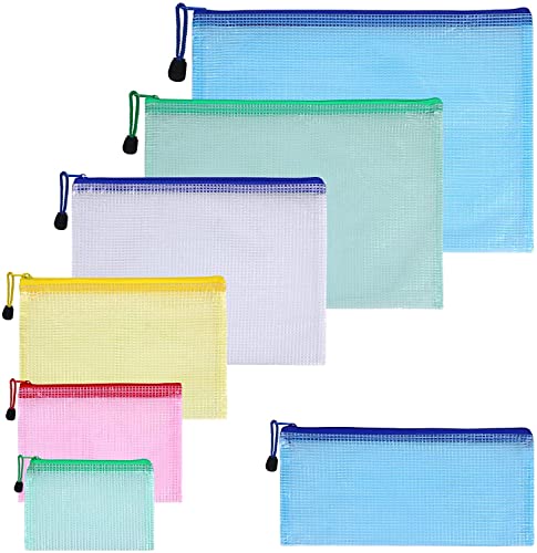 7-teiliges PVC-Beutel Mit Reißverschluss, Kunststoff, Taschen, Netzstoff, Mehrfarbig von Svalor