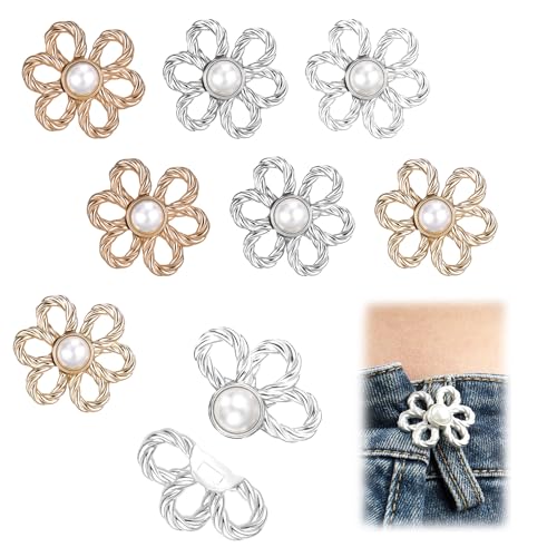 8 Stück Hosenbund Enger Machen, Taillenschnalle Machen Clips, Hosenknopf zum Stecken, Hosenclips Verstellbare, Floraler Hosenverschluss für Jeanshosen Waist Cinching 8 Stück Hosenbund Enger Machen, Taillenschnalle Machen Clips, Hosenknopf zum Stecken, Hosenclips Verstellbare, Floraler Hosenverschluss für Jeanshosen Waist Cinching von Svalor