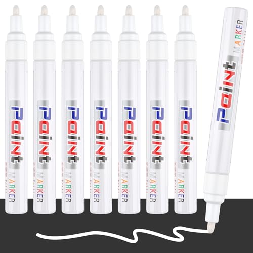 Lackstift Weiß, 8 Pcs Permanent Marker Wasserfeste Stifte, Schnell Trocknend Glasstift, Permanent Lackmarker Set für Kunststoff, Karton, Holz, Metall, Leinwand Lackstift Weiß, 8 Pcs Permanent Marker Wasserfeste Stifte, Schnell Trocknend Glasstift, Permanent Lackmarker Set für Kunststoff, Karton, Holz, Metall, Leinwand von Svalor