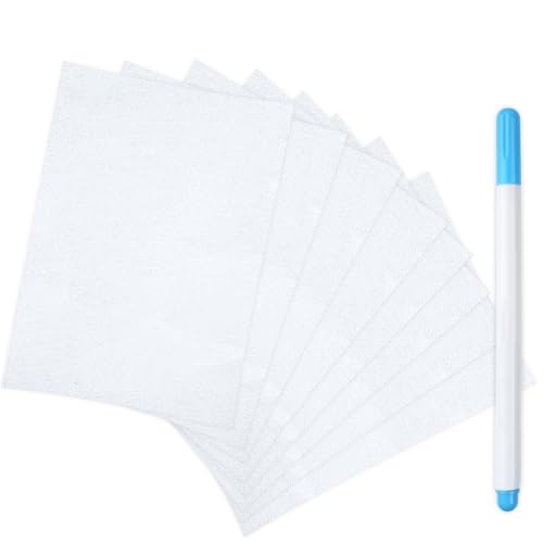 Stickvlies Wasserlöslich Selbstklebend, 8 Blätter Wasserlösliches Stickvlies mit Stift, DIN A5 Wasserlöslich Stickfolie zum Zeichnen für DIY Sticken, Maschinensticken und Handnähen Stickvlies Wasserlöslich Selbstklebend, 8 Blätter Wasserlösliches Stickvlies mit Stift, DIN A5 Wasserlöslich Stickfolie zum Zeichnen für DIY Sticken, Maschinensticken und Handnähen von Svalor