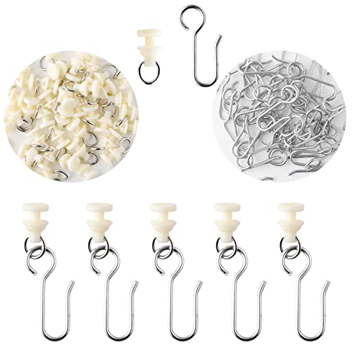 Svalor 120 Stück Gardinenhaken Gleiter, Gardinenröllchen für Schiene, Curtain Hooks, Gardinenröllchen, Gardinen Gleiter mit Metall Vorhang Haken für Fenstervorhang Türvorhang Duschvorhang Svalor 120 Stück Gardinenhaken Gleiter, Gardinenröllchen für Schiene, Curtain Hooks, Gardinenröllchen, Gardinen Gleiter mit Metall Vorhang Haken für Fenstervorhang Türvorhang Duschvorhang von Svalor