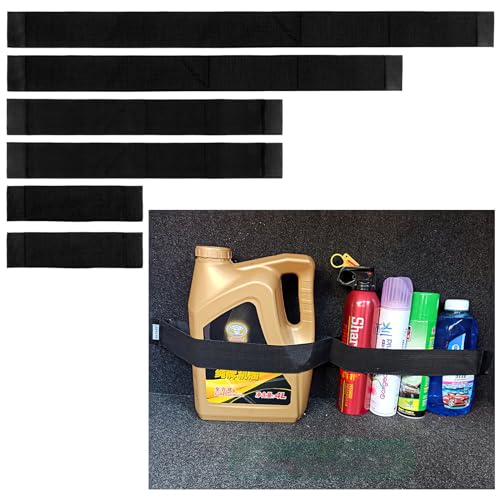 Svalor 6 Stück Kofferraum Orgagnizer Klettbänder,(20,40,60,80cm) Auto Organizer,Auto-Klettverschlussstreifen,Widerstandsfähig Kofferraumtasche zur Befestigung von Gegenständen und Auto Feuerlöscher von Svalor