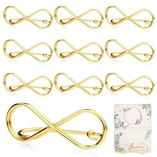 Svalor Tischkartenhalter Hochzeit Gold, 10 Stück Tischnummer Halter Metall, Unendlichkeit Tischnummern Hochzeit, Tischkarten-Clips Platzkartenhalter - für Hochzeiten Party Restaurant Tisch Deko Svalor Tischkartenhalter Hochzeit Gold, 10 Stück Tischnummer Halter Metall, Unendlichkeit Tischnummern Hochzeit, Tischkarten-Clips Platzkartenhalter - für Hochzeiten Party Restaurant Tisch Deko von Svalor