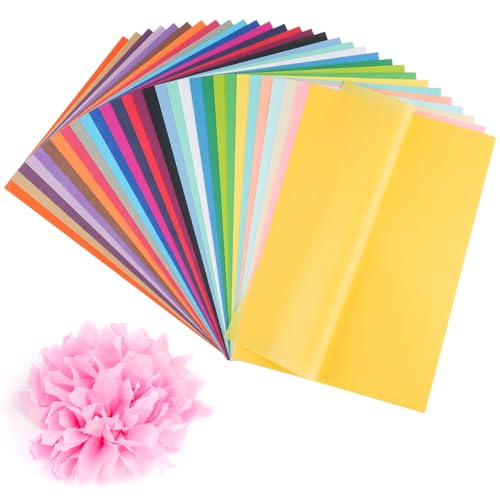 Svalor Transparentpapier Bunt, 300 Blatt 30 Farben, Seidenpapier Bunt, A4, Bastelpapier Transparent, 14g/m², Bunt Transparentpapier zum Basteln, Papierblumen, Pompoms, DIY(20 × 29 cm) von Svalor