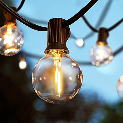 Svater Lichterkette Außen 30m 50 Glühbirnen LED G40 Glas Bulbs Garten Lichterkette Terrasse außerhalb IP45 Wasserdichte Retro Beleuchtung Außen Lichterketten von Svater