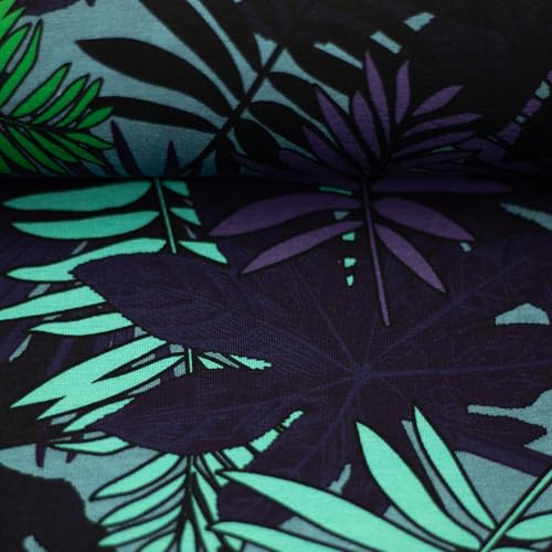 Jerseystoff Panel & Allover-Designs zum Kombinieren | SEA YOU LATER | by Thorsten Berger | Krokodil | Ökotex (Allover, Palmenblätter) von Swafing