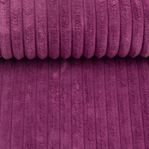Polsterstoff Cord-Samt WANJA – Rippenbreite 1 cm – Abriebfest >90.000 Zyklen – kräftige Farben – 100 % Polyester – Möbelstoff & Taschenstoff (Beere) von Swafing