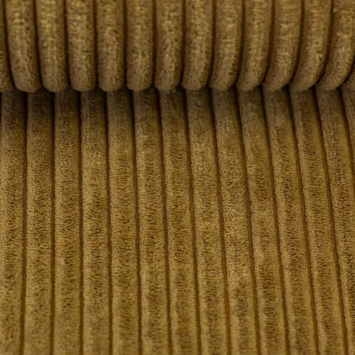 Polsterstoff Möbelstoff Cord-Samt Taschenstoff WANJA | grob gerippt | Abriebfestigkeit >90.000 Zyklen | 17 Farben (Goldgelb) von Swafing
