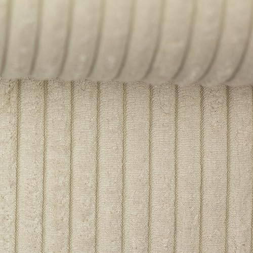 Polsterstoff Möbelstoff Cord-Samt Taschenstoff WANJA | grob gerippt | Abriebfestigkeit >90.000 Zyklen | 17 Farben (Naturweiß) von Swafing