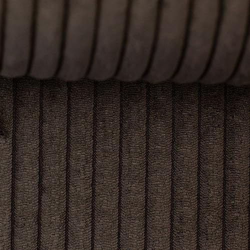 Polsterstoff Möbelstoff Cord-Samt Taschenstoff WANJA | grob gerippt | Abriebfestigkeit >90.000 Zyklen | 17 Farben (schlamm) von Swafing