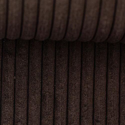 Polsterstoff Möbelstoff Cord-Samt Taschenstoff WANJA | grob gerippt | Abriebfestigkeit >90.000 Zyklen | 17 Farben (dunkelbraun) von Swafing