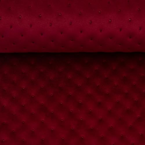 Samt-Stepper GALANT mit Punktprägung – gesteppter Samtstoff, robust & scheuerbeständig – für Taschen, Homedeko & Polsterarbeiten – Stoff Meterware ab 50 cm - 4 Farben (rot) von Swafing
