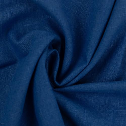 Swafing Leinenstoff | DAMIEL | vorgewaschen | uni | Meterware (royalblau) von Swafing