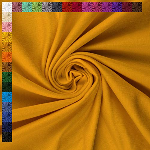 Sweatstoff Eike von Swafing, angeraut, senf, STANDARD 100 by OEKO-TEX (50cm x 155cm) von Swafing