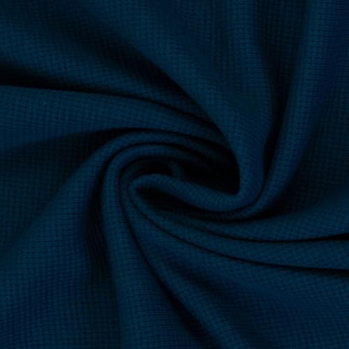 Waffeljersey | Waffelstrickjersey | 100% Baumwolle | Farbpalette 2024/2025 | für Bekleidung | Meterware | ab 50 cm (petrol) von Swafing
