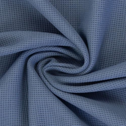 Waffeljersey | Waffelstrickjersey von Swafing | 100% Baumwolle | Farbpalette 2024/2025 | für Bekleidung | Meterware | ab 50 cm (rauchblau) von Swafing