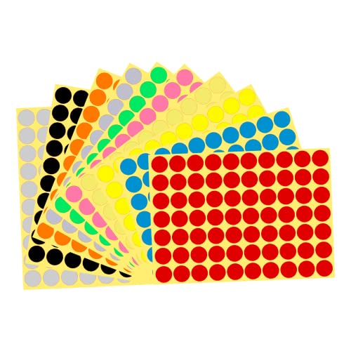 Swahan 700 Runde Klebepunkte Bunt, 19mm Runde Punktetikettenaufkleber, Geeignet für Büro und Zuhause, um Dateien und Gegenstände zu Klassifizieren von Swahan